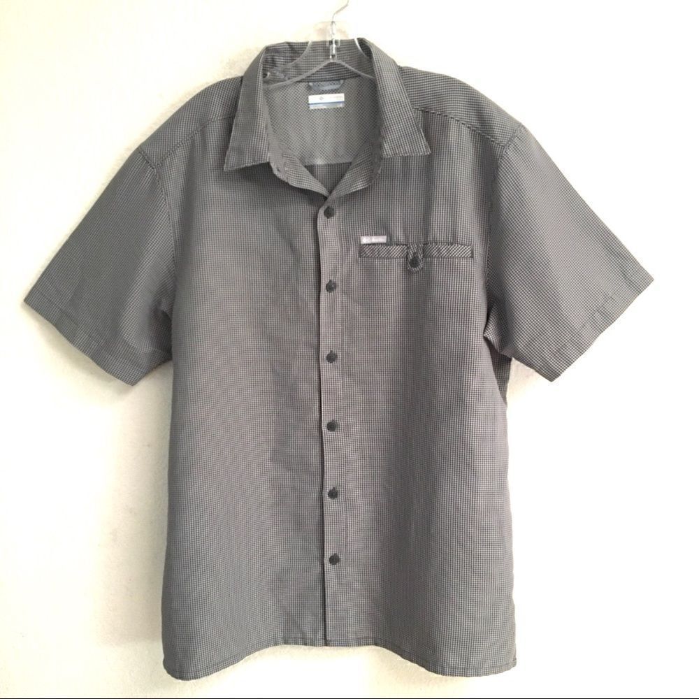 Columbia micro check button front shirt L‎